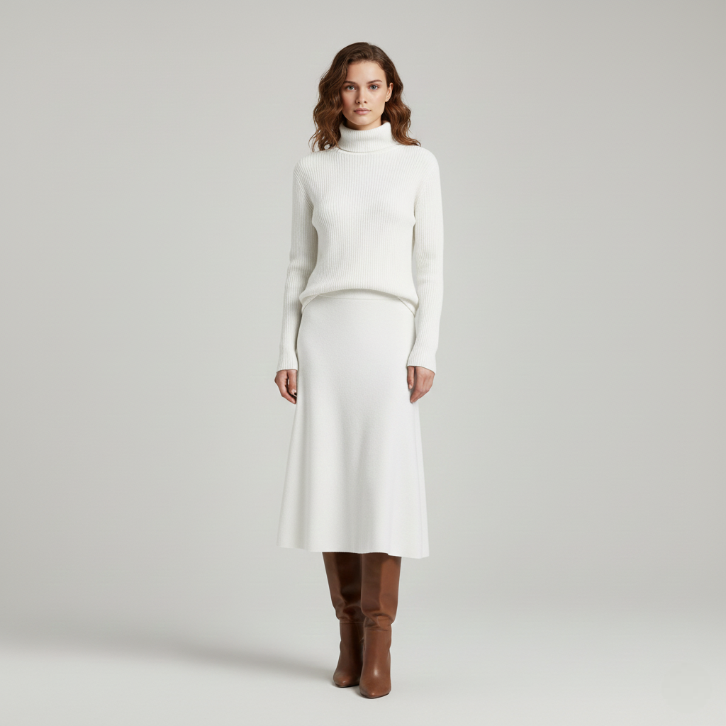 Hanna | Stylish Women's Knitwear Set With Skirt And Turtleneck